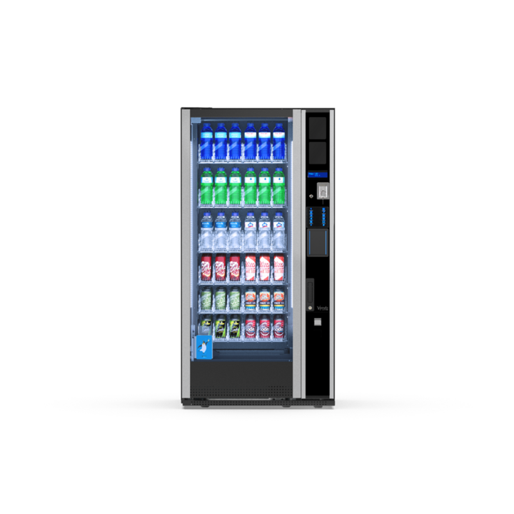 G-Drink Design 6 Vertical, Frontansicht: Getränkeautomat mit Glasfront für Dosen und Flaschen