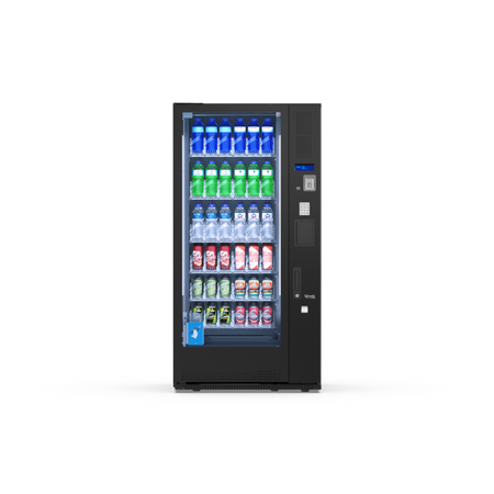 G-Drink Standard 6 Vertical, Frontansicht: Getränkeautomat mit Glasfront für Dosen und Flaschen