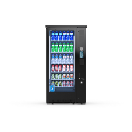 G-Drink Touch 6 Outdoor, Frontansicht: Getränkeautomat mit Glasfront für Dosen und Flaschen, wetterfest für den Außenbereich