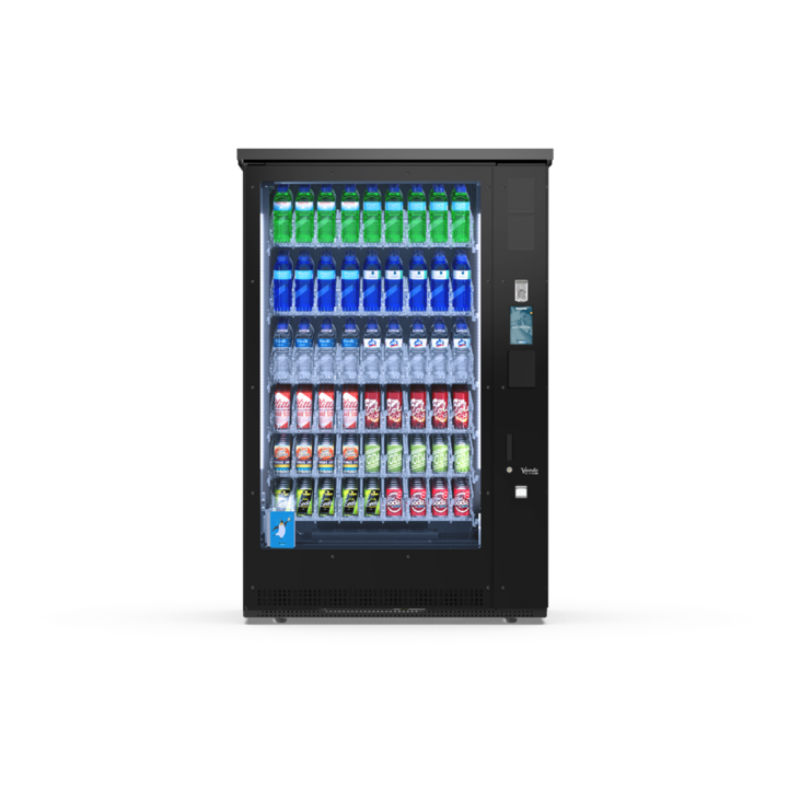 G-Drink Touch 9 Outdoor, Frontansicht: Getränkeautomat mit Glasfront für Dosen und Flaschen, wetterfest für den Außenbereich
