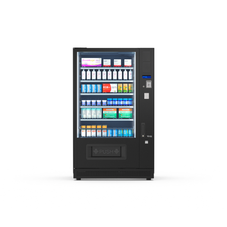 BACK LOADER MASTER 10, Frontansicht: Snackautomat mit Glasfront und Spiralfächern