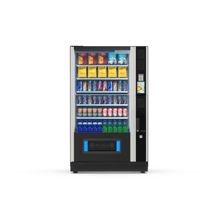 G-Snack Touch Ten (X) Master, Frontansicht: Snackautomat mit Glasfront und Spiralfächern