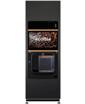 Azkoyen Neo QS, Frontansicht: Kaffeeautomat mit Wasserspender und Becherausgabe