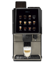 Azkoyen Vitro X1, Frontansicht: kompakter Espressoautomat als Tischgerät